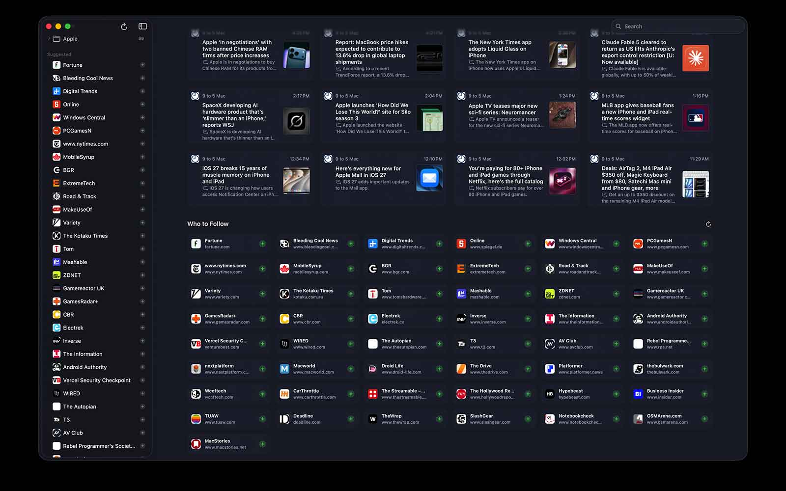 Discover and Who to Follow