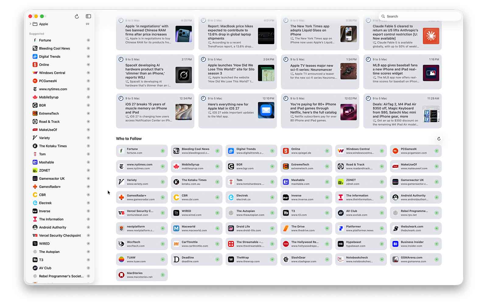 Discover and Who to Follow